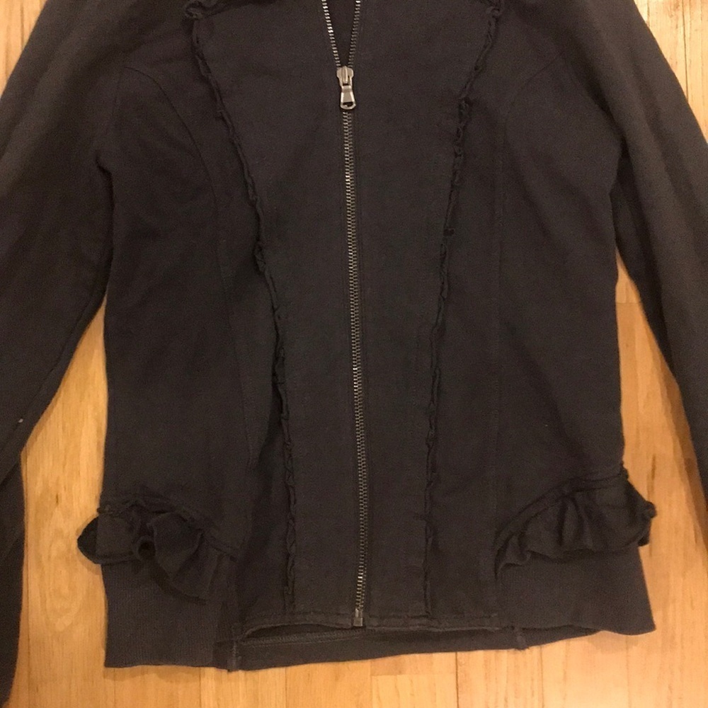 NWOT Benetton grey zip up - Picture 3 of 4